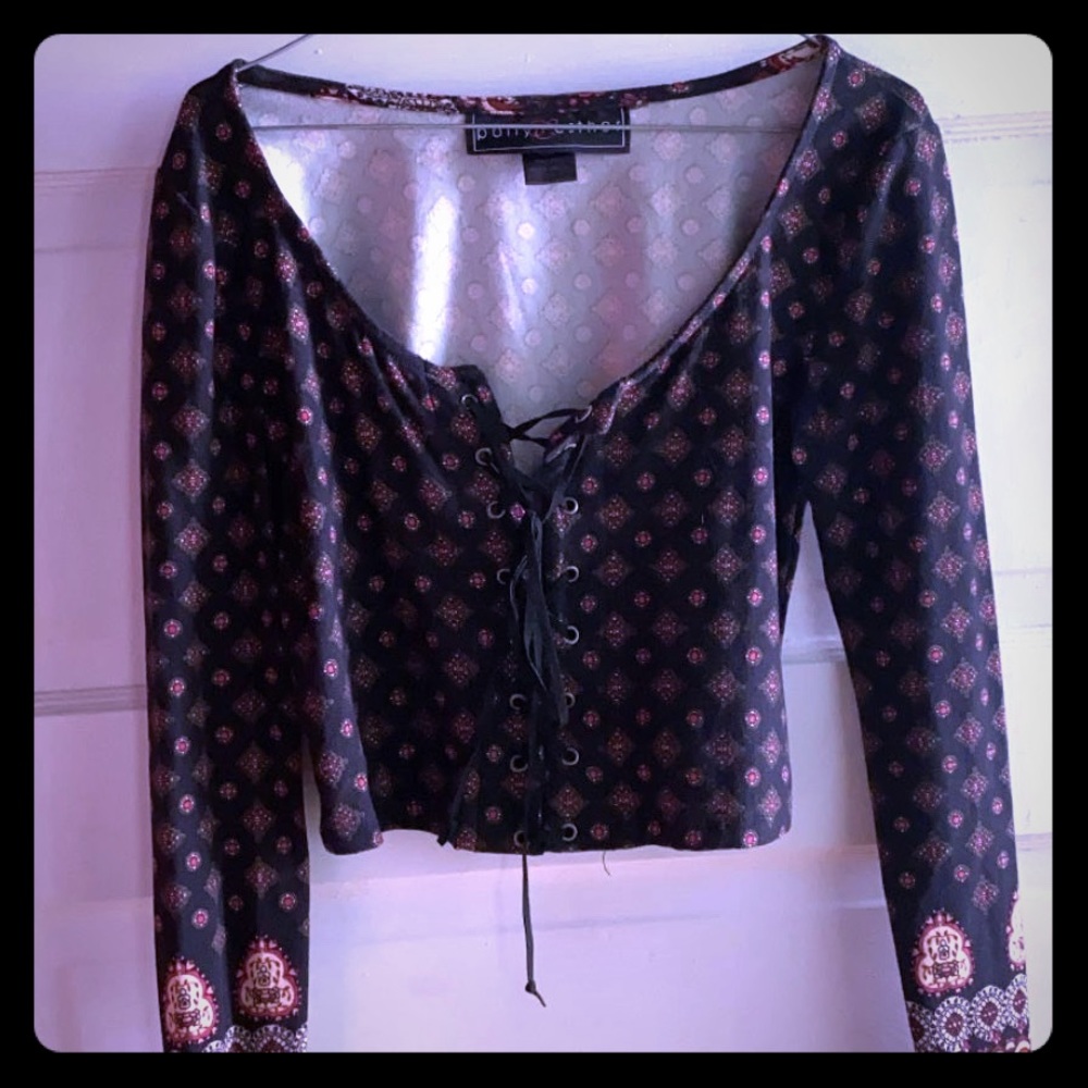 Fun lace up crop top